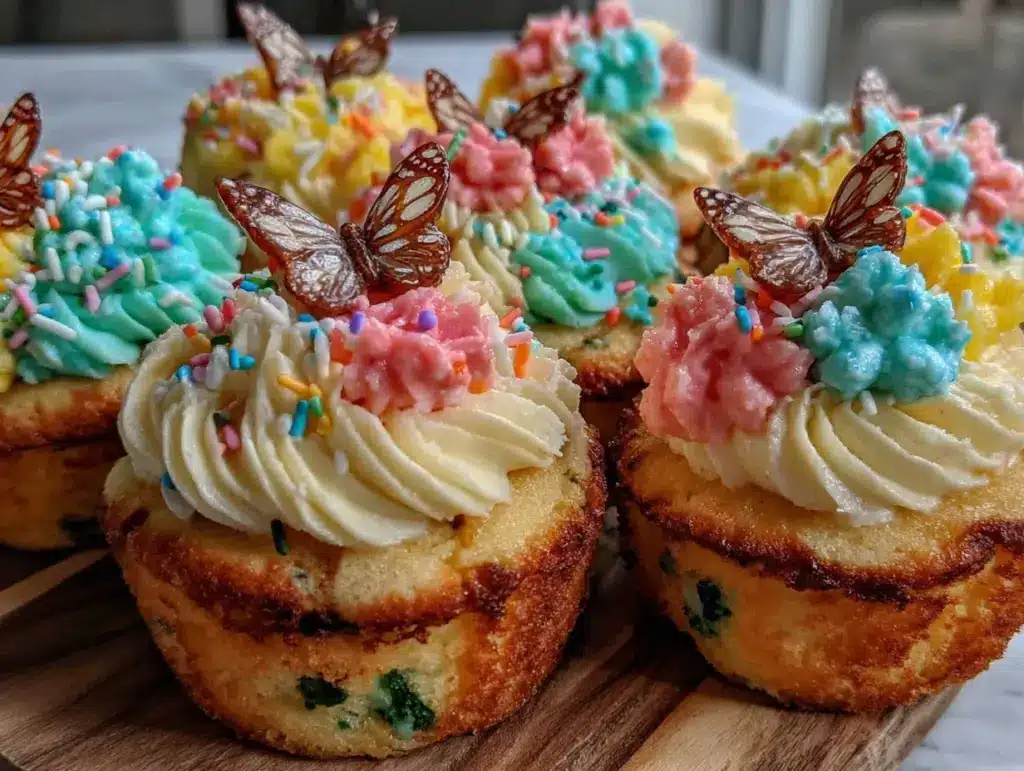 spring garden butterfly cupcakes - featured image