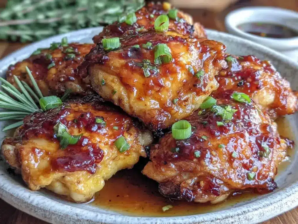sticky honey garlic chicken - featured image