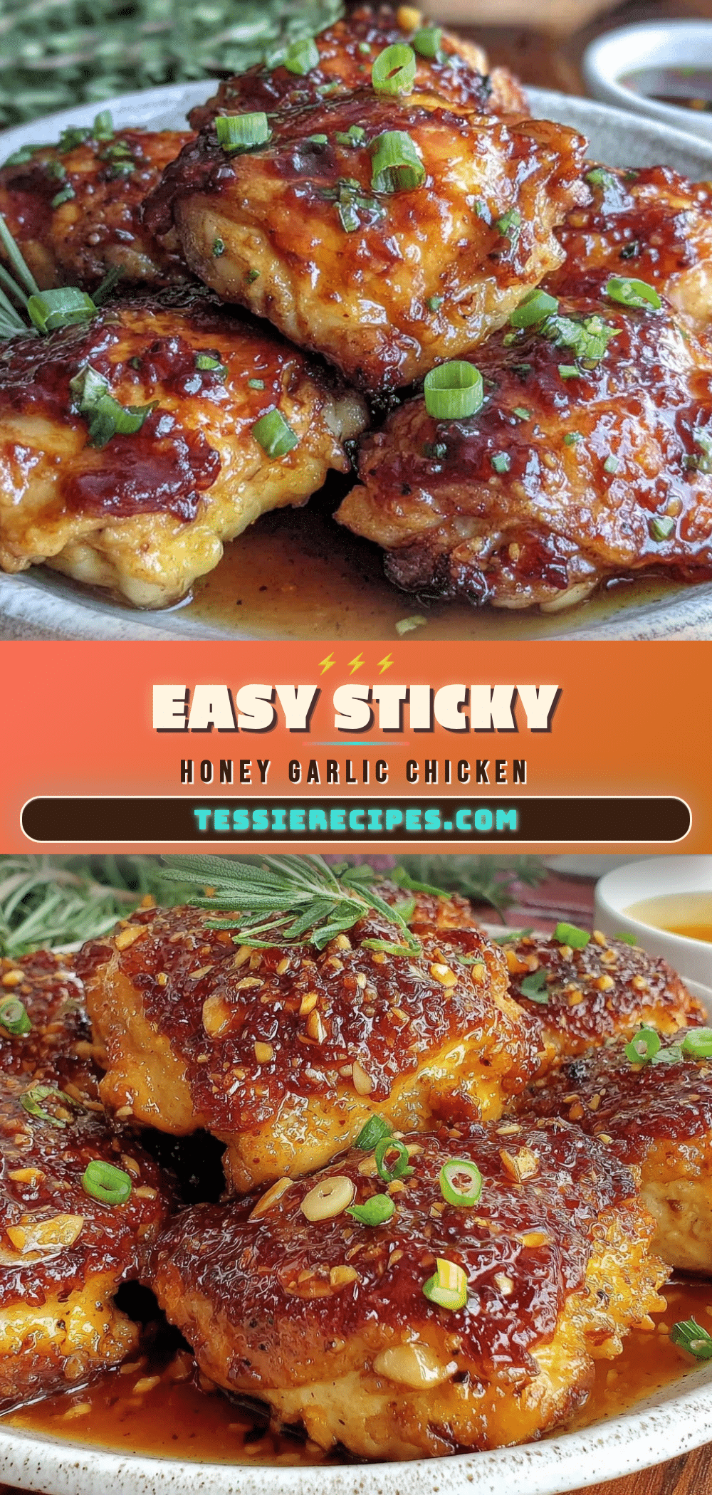 sticky honey garlic chicken recipe