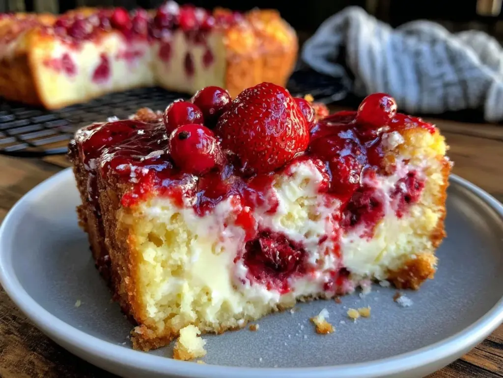 Strawberry Cream Cheese Earthquake Cake - featured image