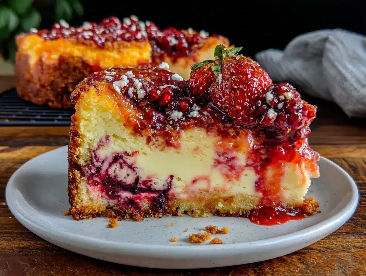 Strawberry Cream Cheese Earthquake Cake preparation steps