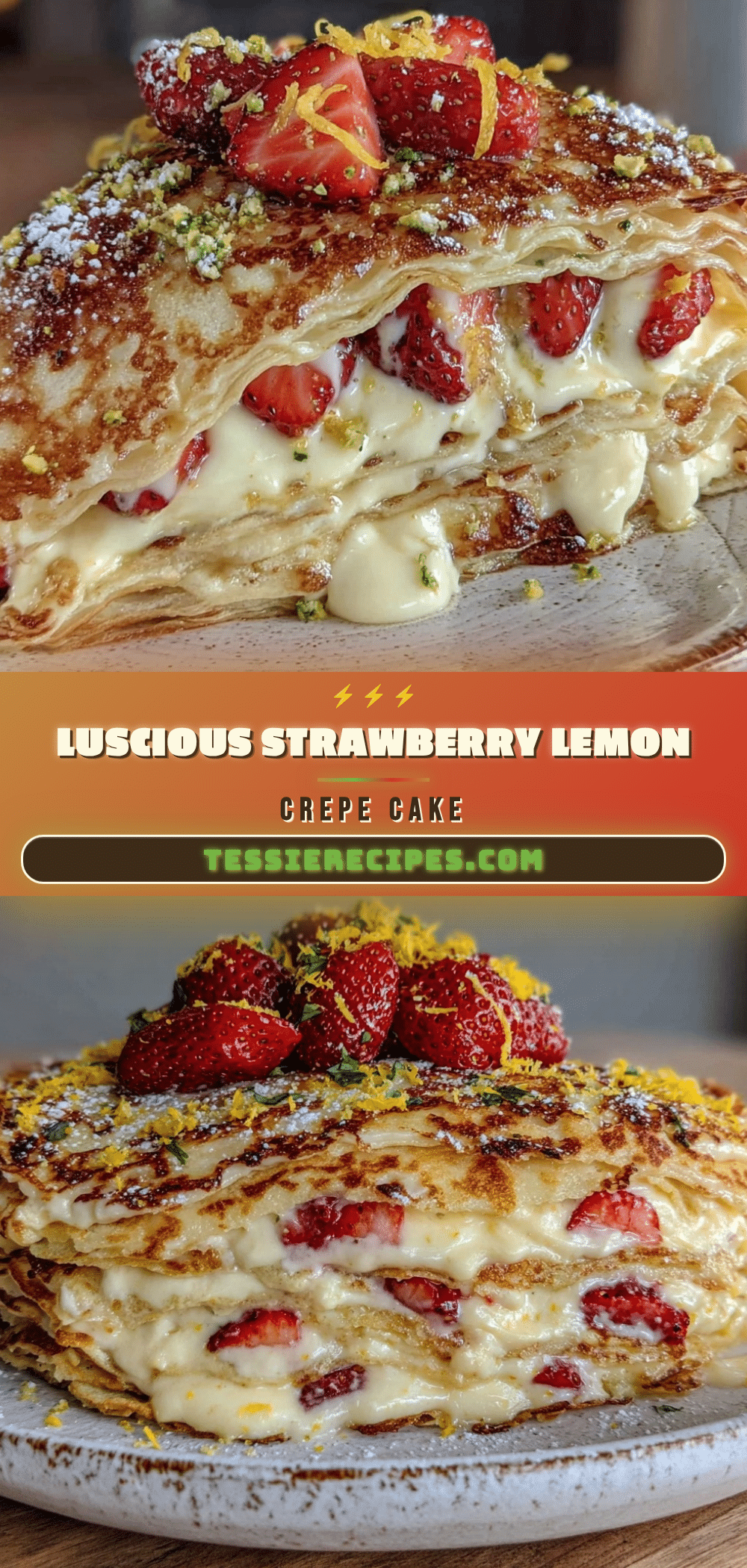 strawberry lemon crepe cake recipe