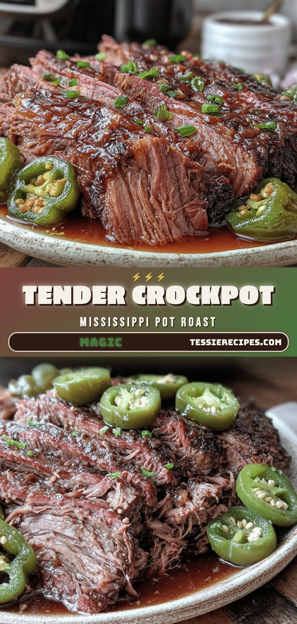 tender crockpot Mississippi pot roast recipe