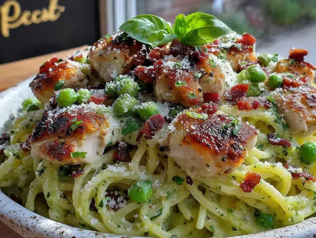 Trader Joes Copycat Pesto Chicken Pasta - featured image