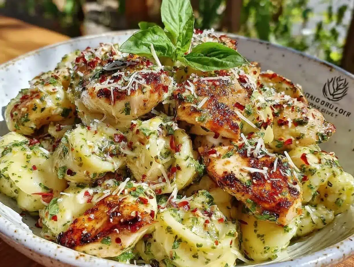 Trader Joes Copycat Pesto Chicken Pasta preparation steps