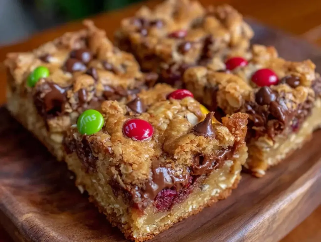 Ultimate Chewy Monster Cookie Bars recipe - featured image