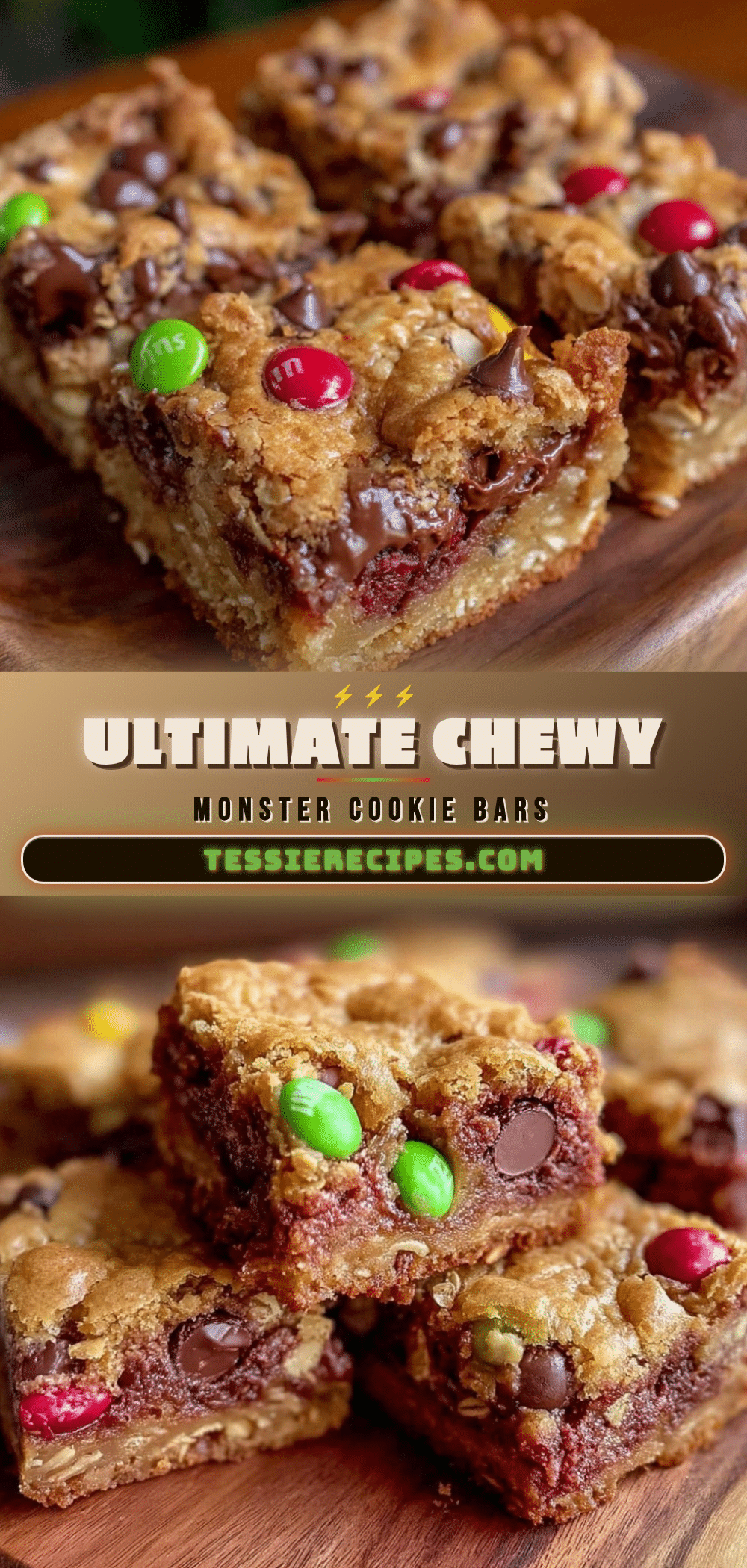 Ultimate Chewy Monster Cookie Bars recipe recipe