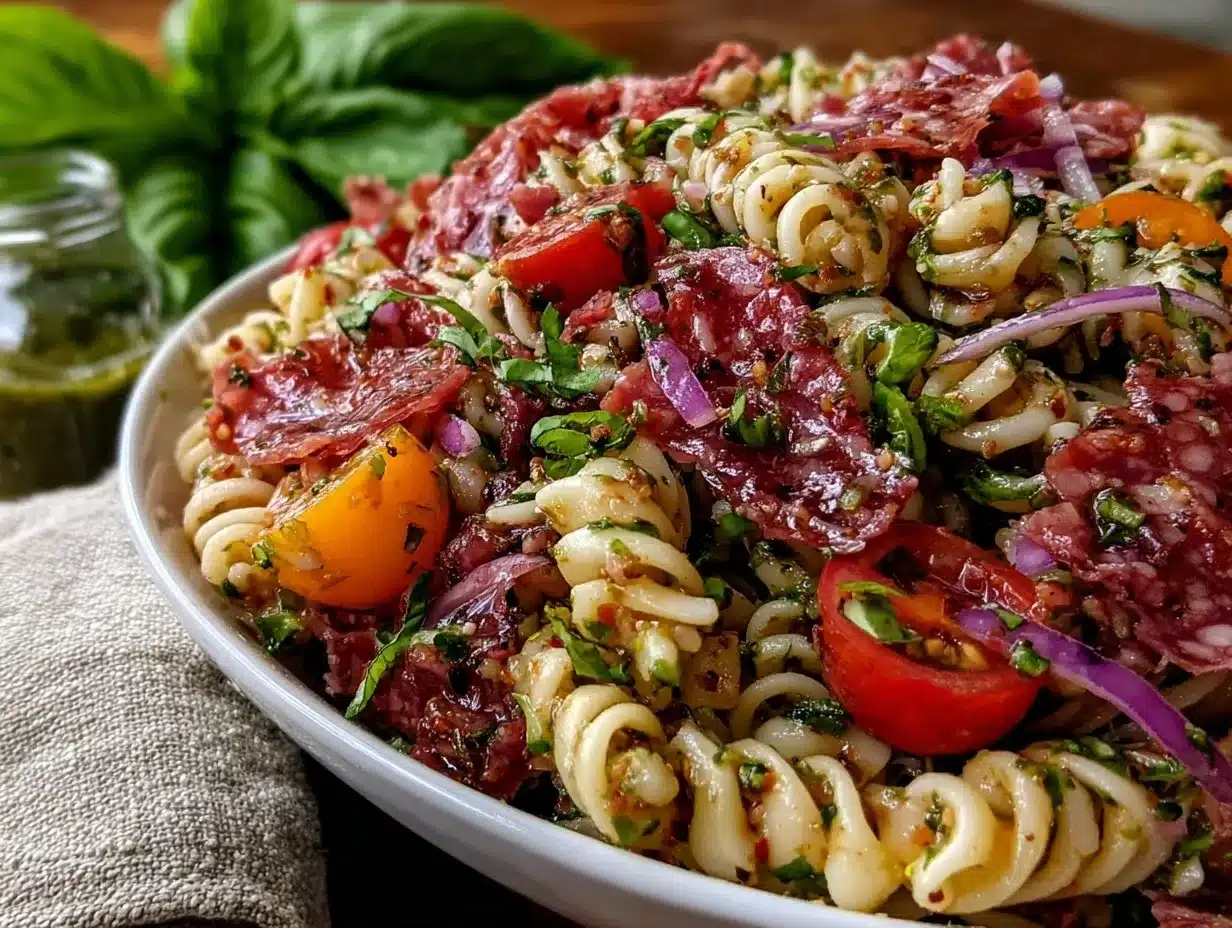 zesty flavorful grinder pasta salad preparation steps