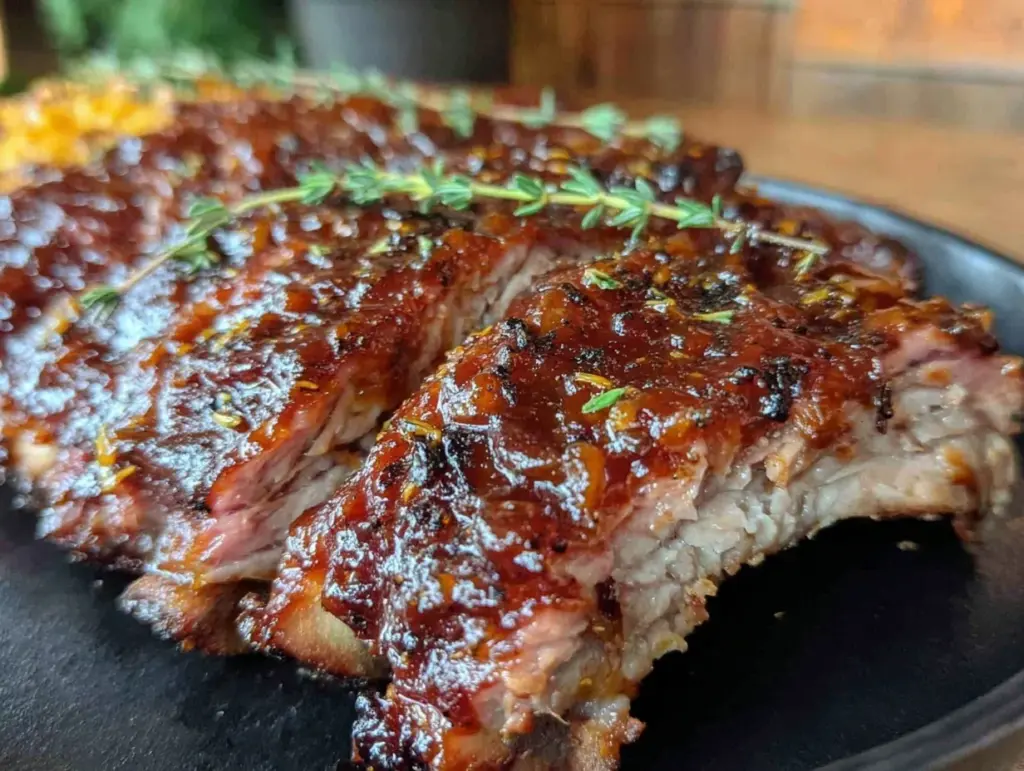 bourbon glazed baby back ribs oven recipe - featured image