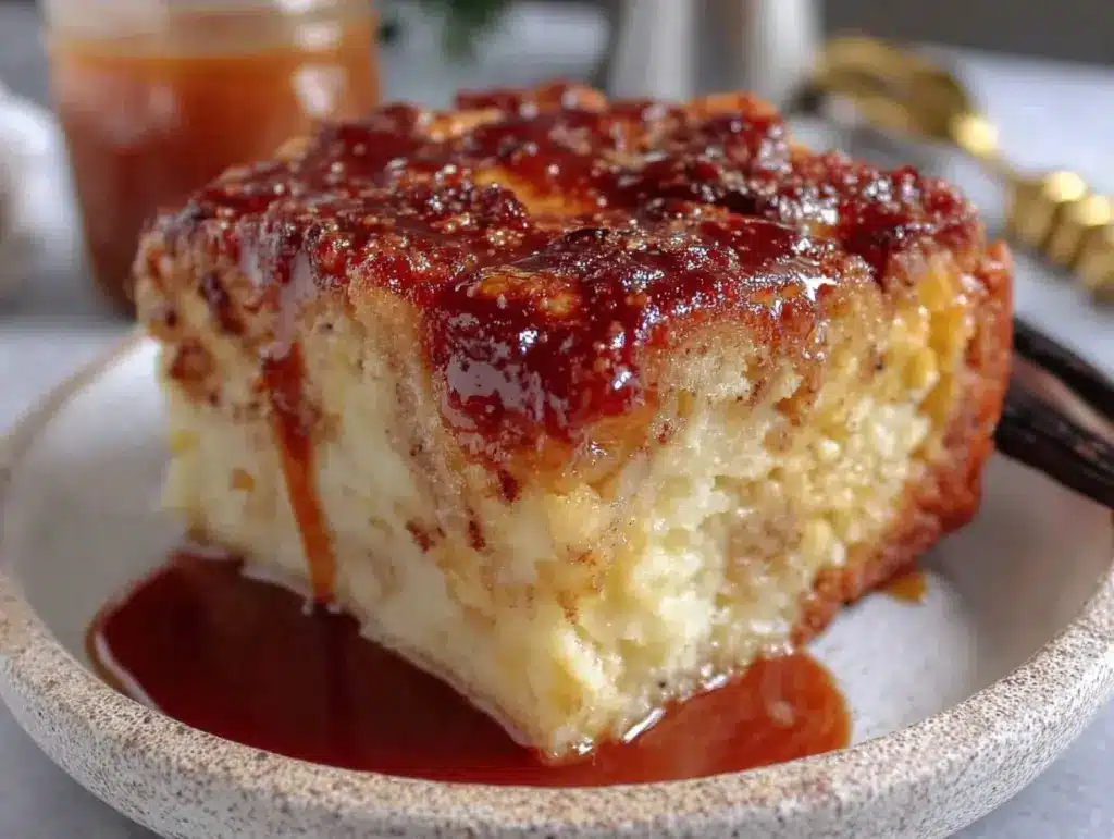 bread pudding with bourbon caramel sauce - featured image