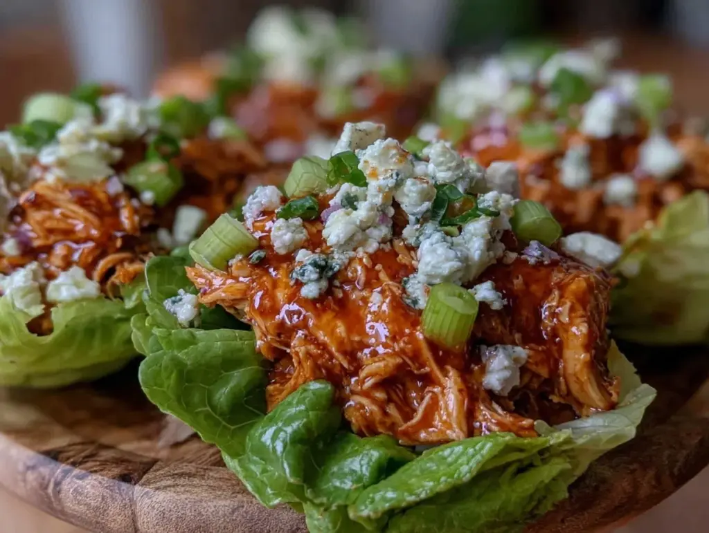 buffalo chicken salad lettuce wraps - featured image