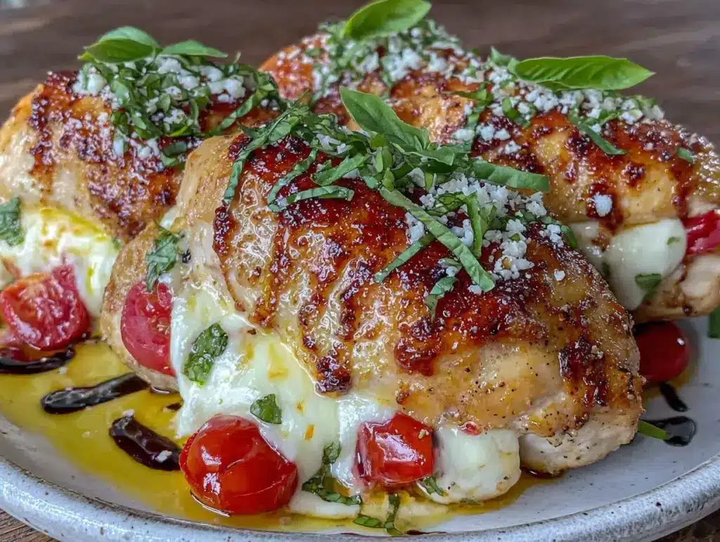 caprese stuffed chicken - featured image