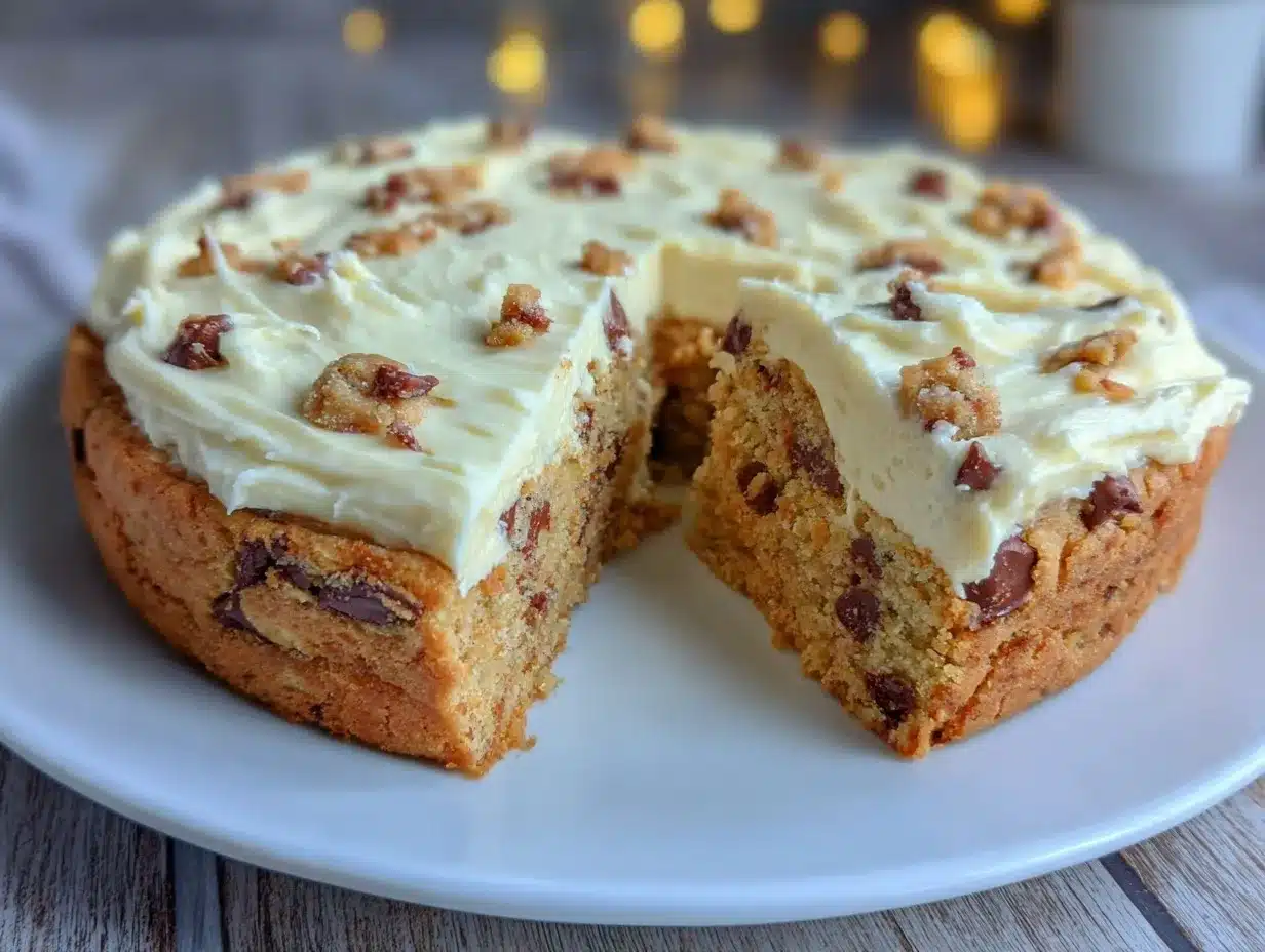 cozy cookie cake with buttercream frosting preparation steps