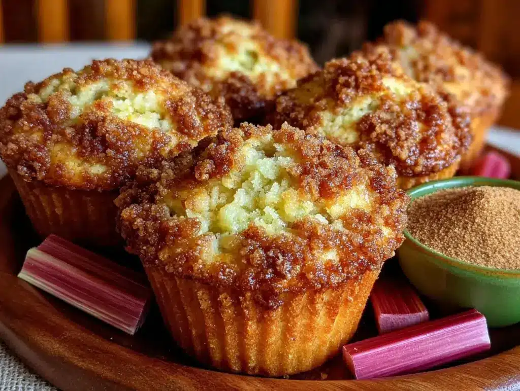 cozy rhubarb muffins - featured image