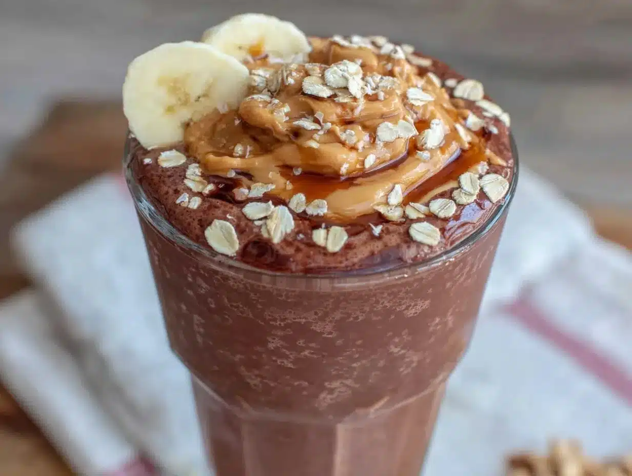 creamy chocolate peanut butter protein shake preparation steps