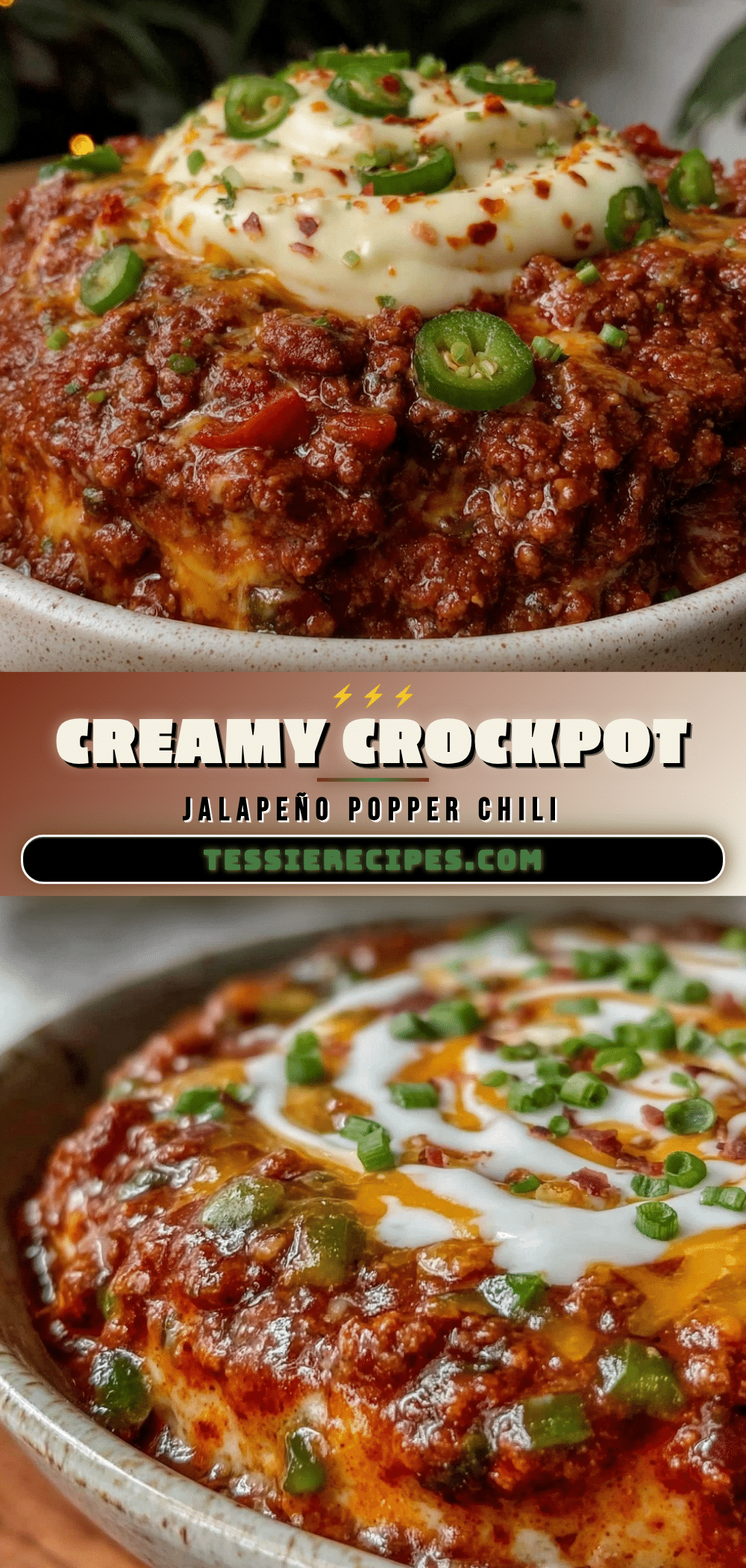 creamy crockpot jalapeño popper chili recipe