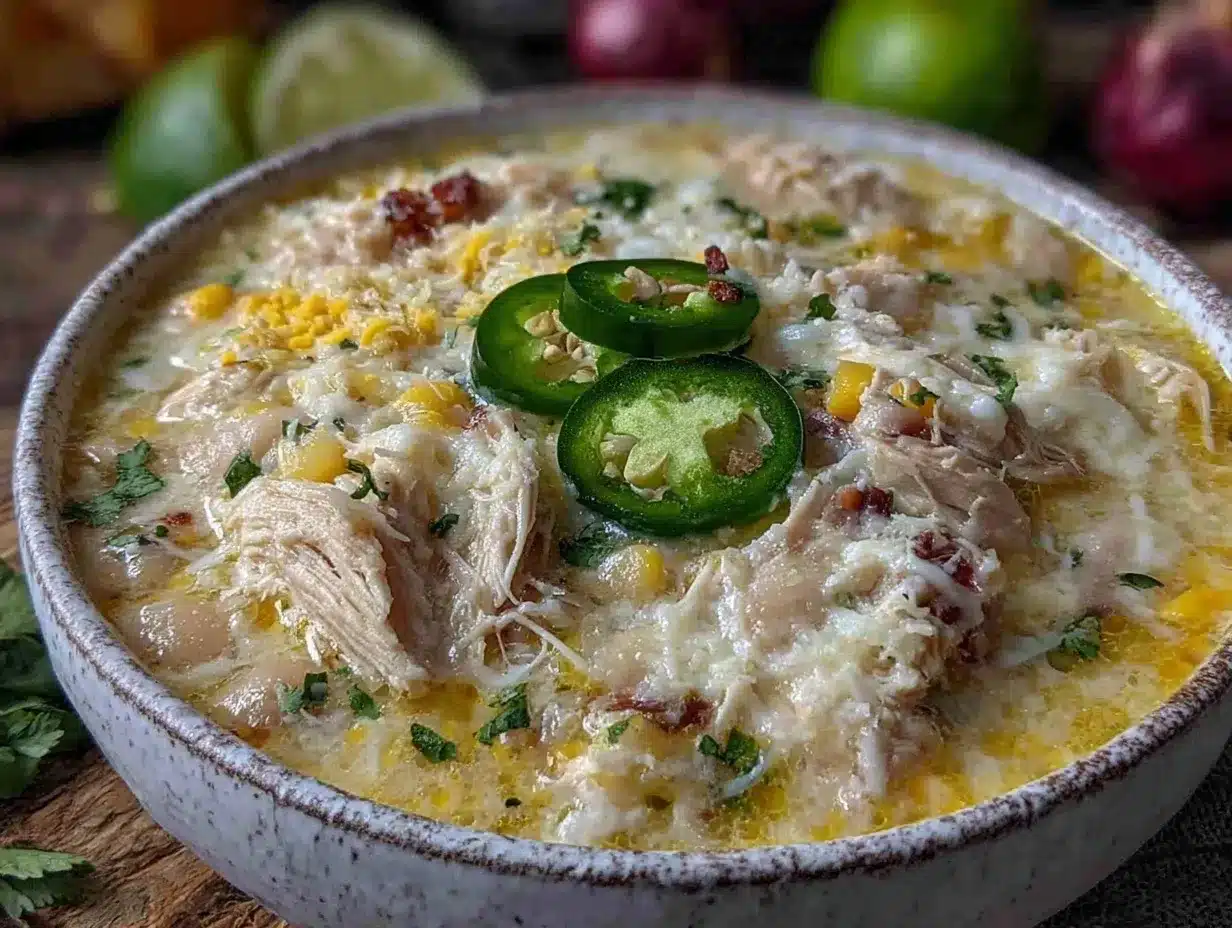 creamy crockpot white chicken chili without beans preparation steps