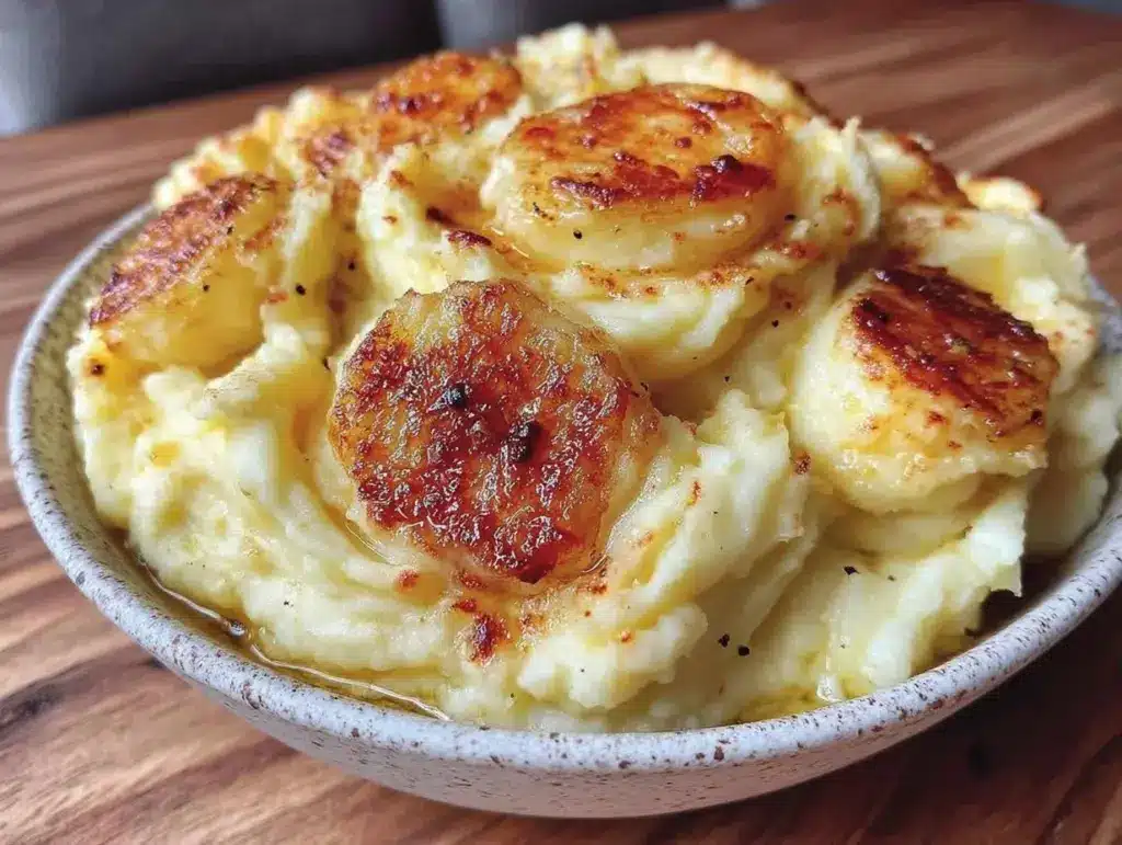 creamy garlic mashed potatoes - featured image