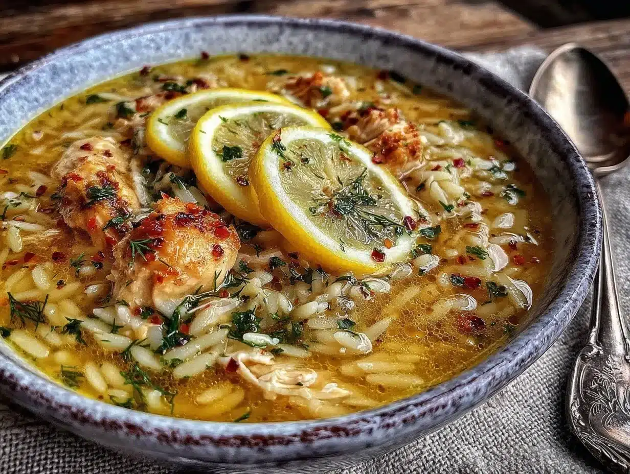 creamy greek lemon chicken soup avgolemono preparation steps