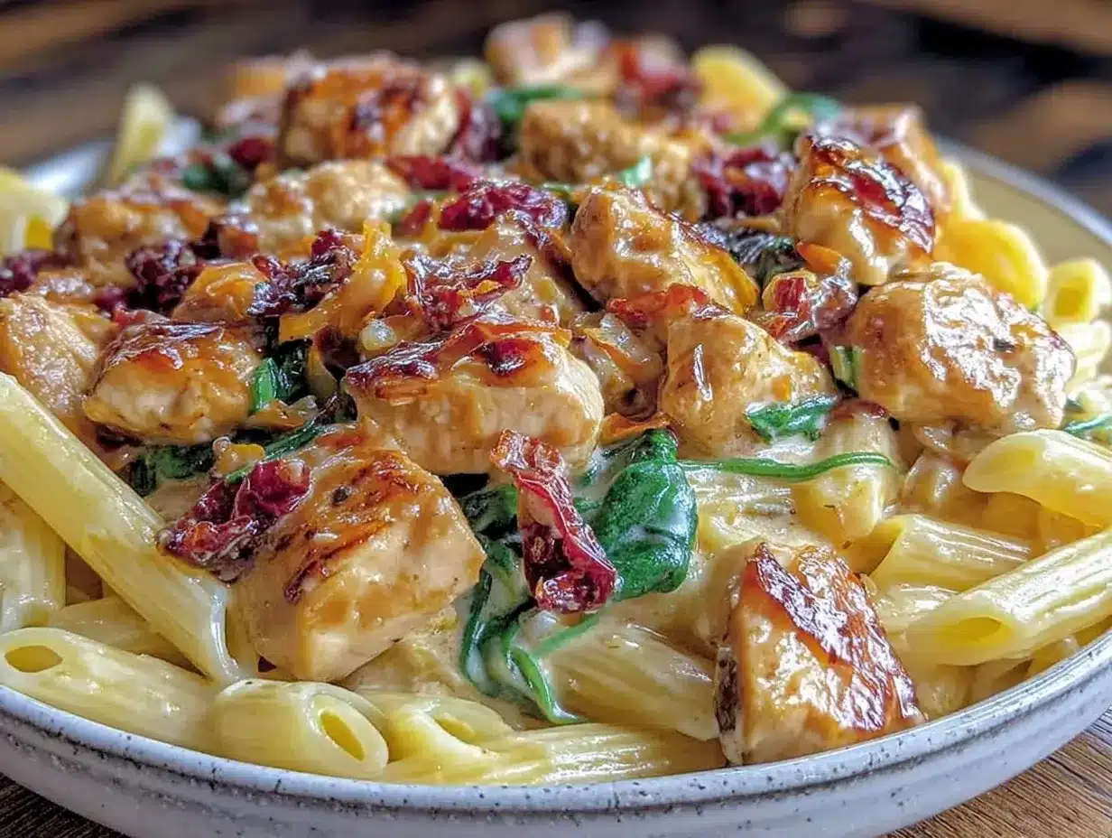 creamy one-pot tuscan chicken pasta preparation steps