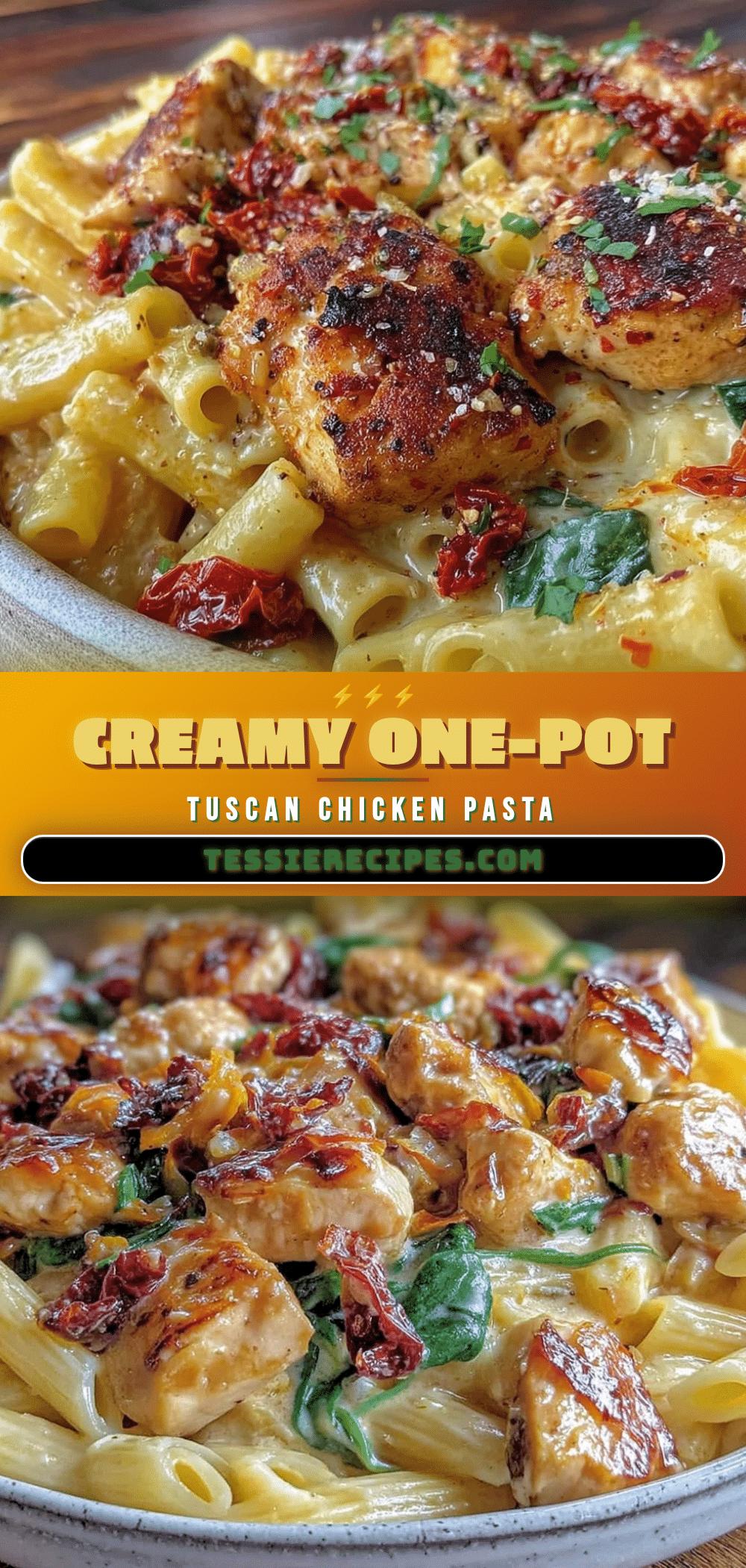 creamy one-pot tuscan chicken pasta recipe