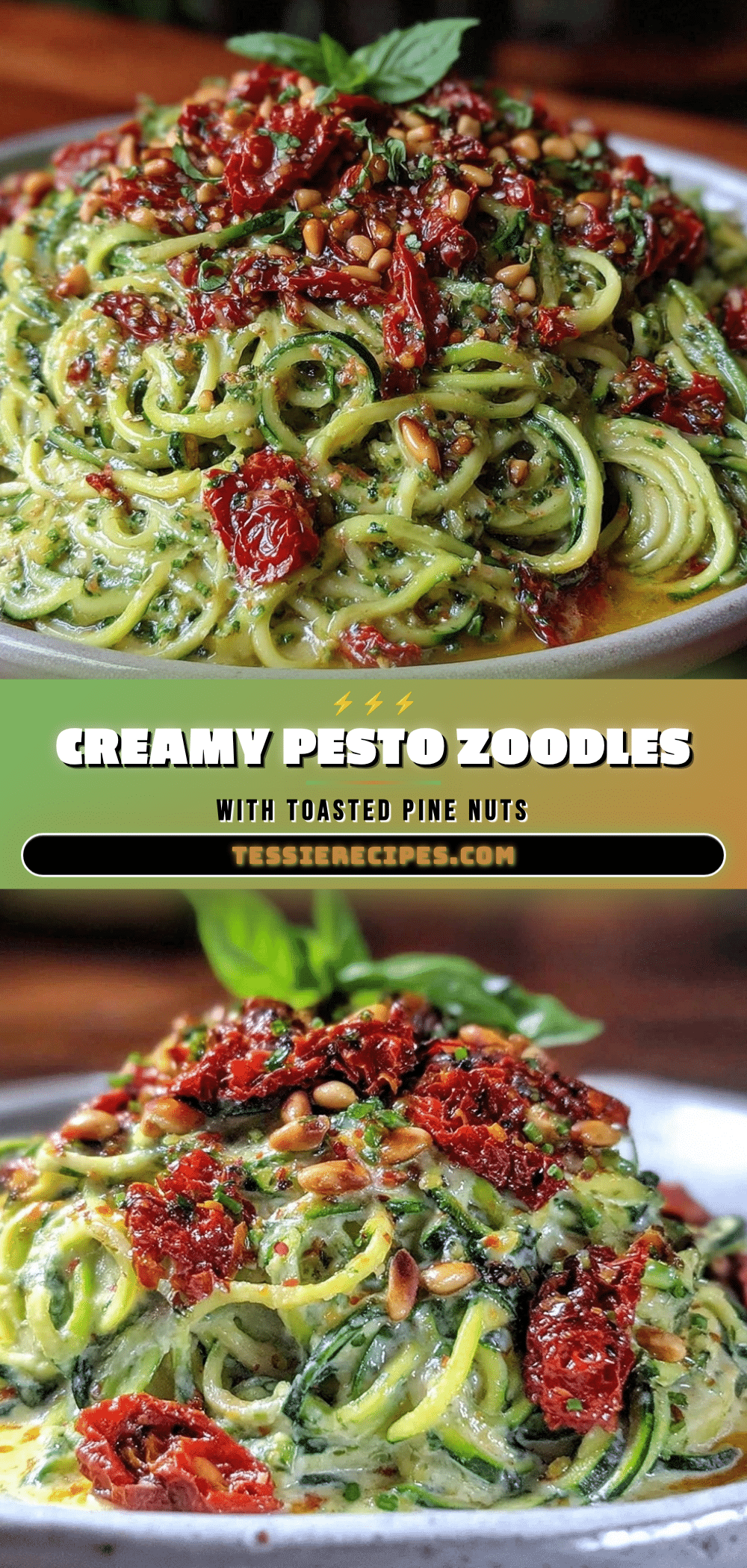 creamy pesto zoodles recipe