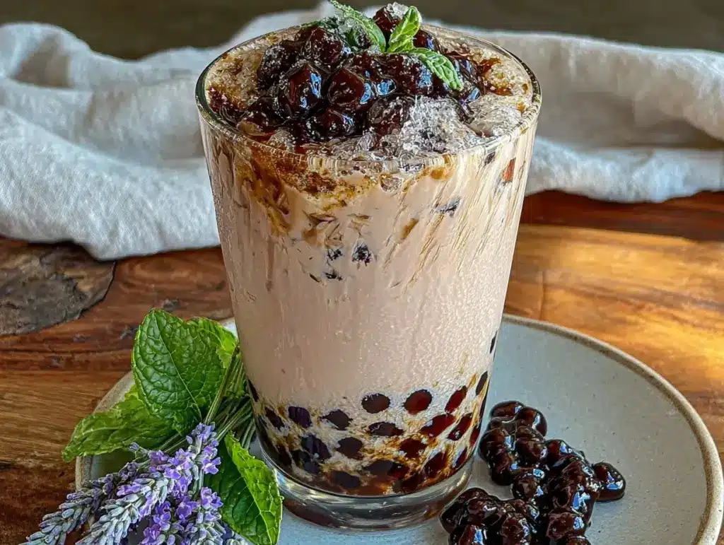 creamy taro bubble tea - featured image