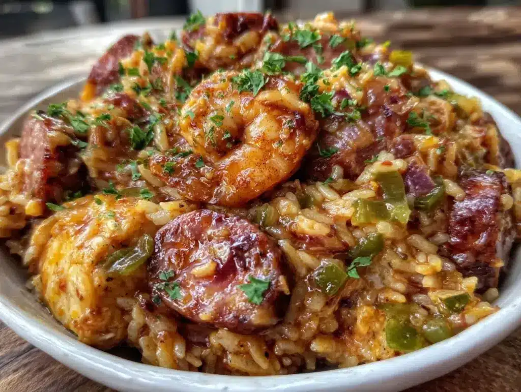 creole chicken and sausage jambalaya - featured image