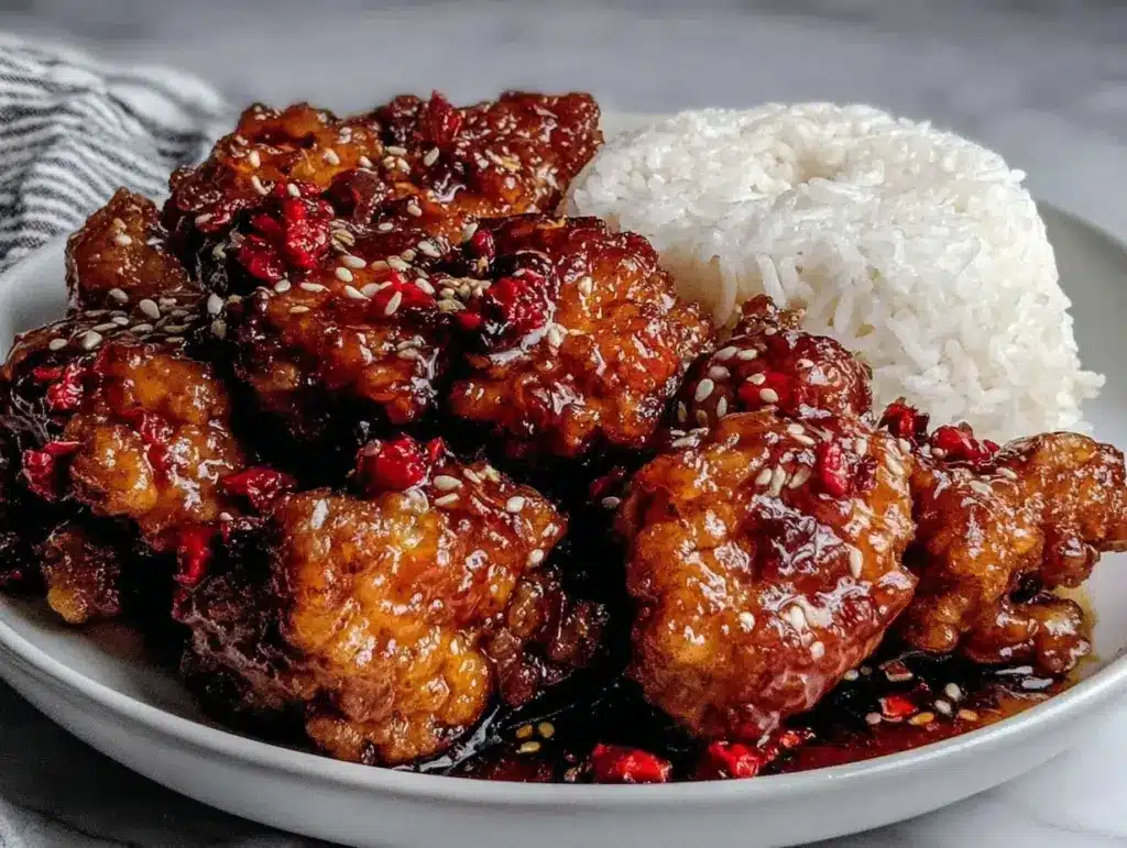 crispy better than takeout general tso chicken - featured image