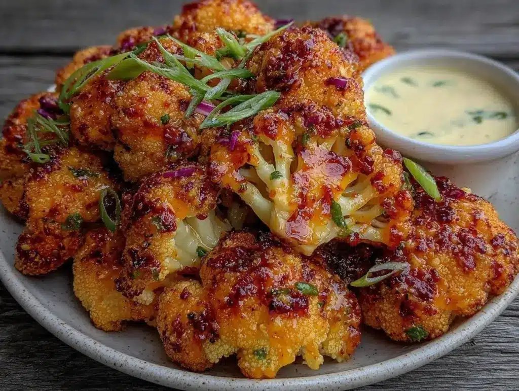 crispy buffalo cauliflower bites - featured image