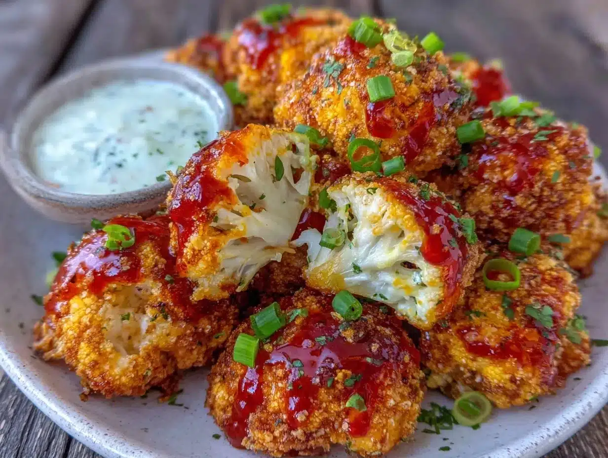 crispy buffalo cauliflower bites preparation steps