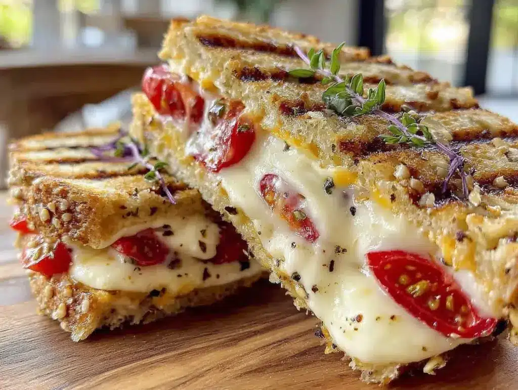 crispy caprese panini - featured image