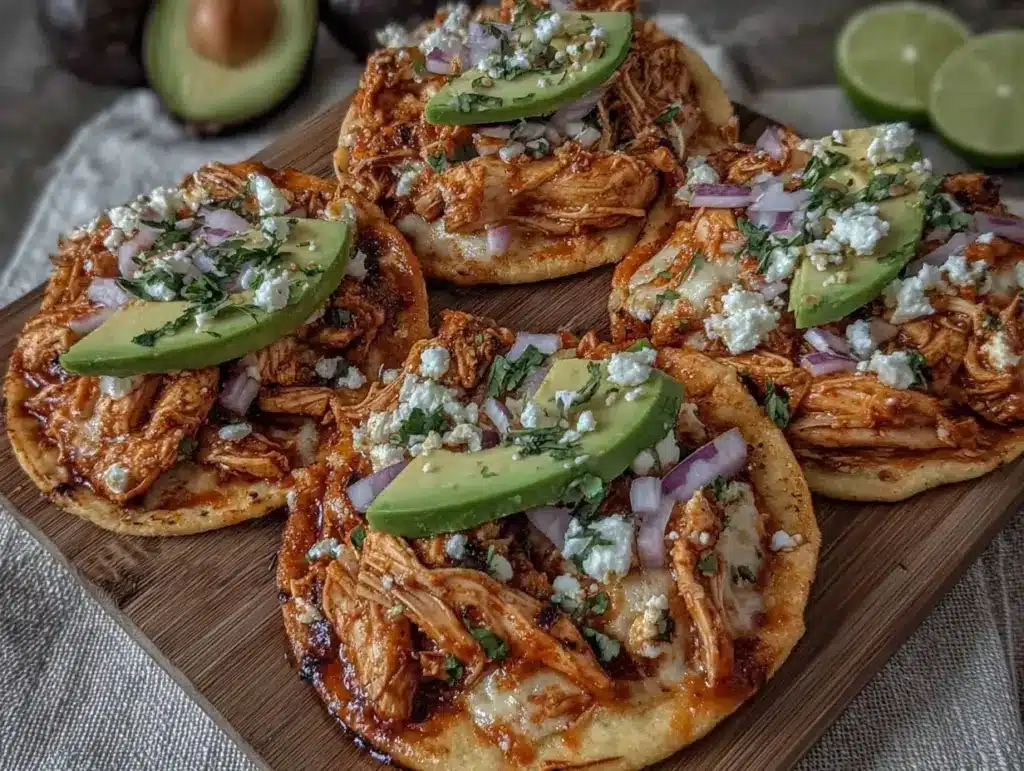crispy chicken tinga tostadas - featured image