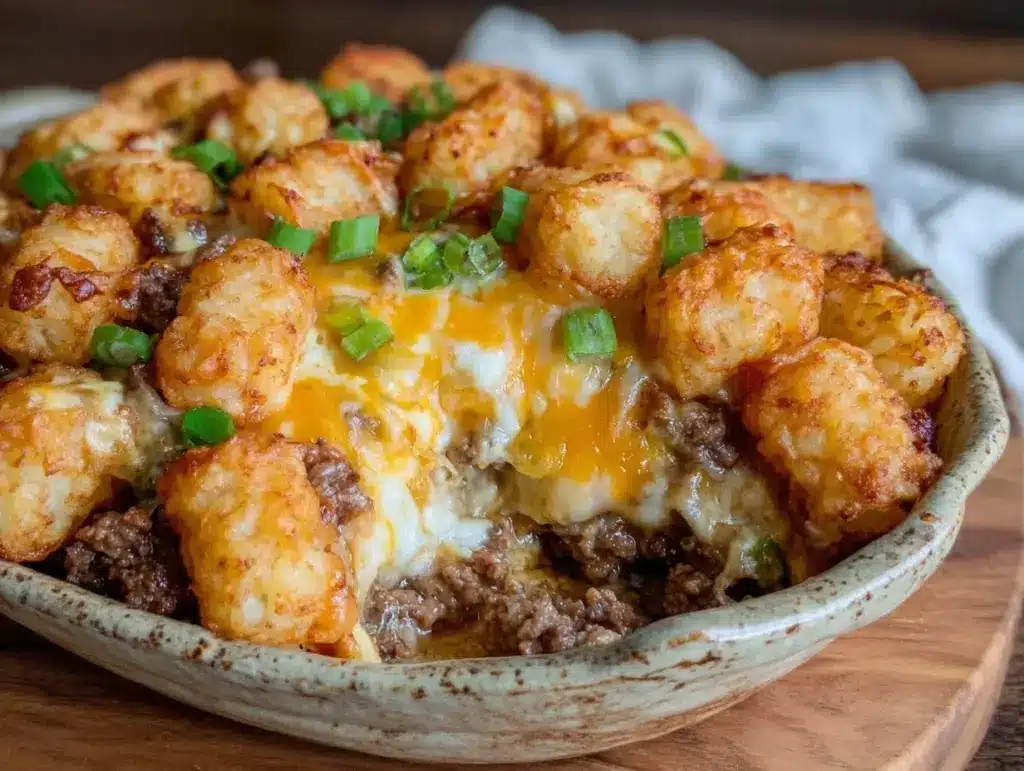 crispy loaded tater tot casserole - featured image