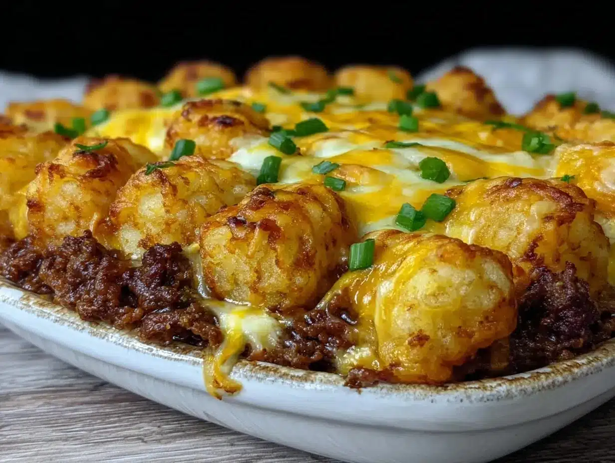 crispy loaded tater tot casserole preparation steps
