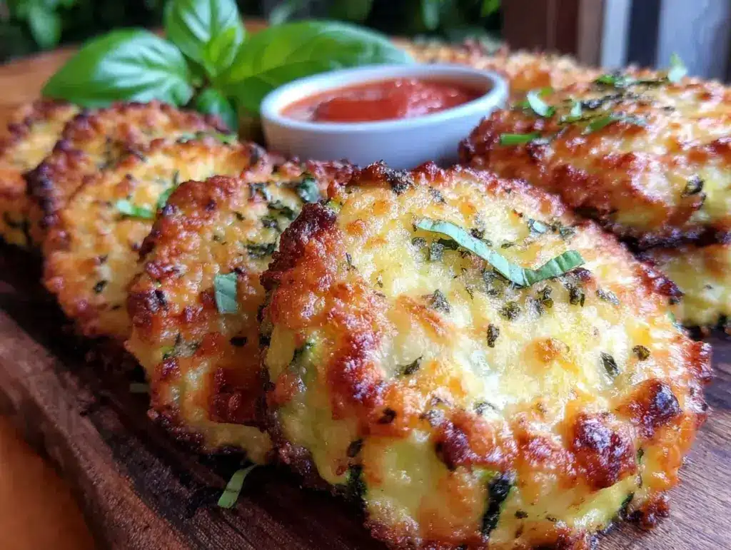 crispy parmesan crusted zucchini rounds - featured image