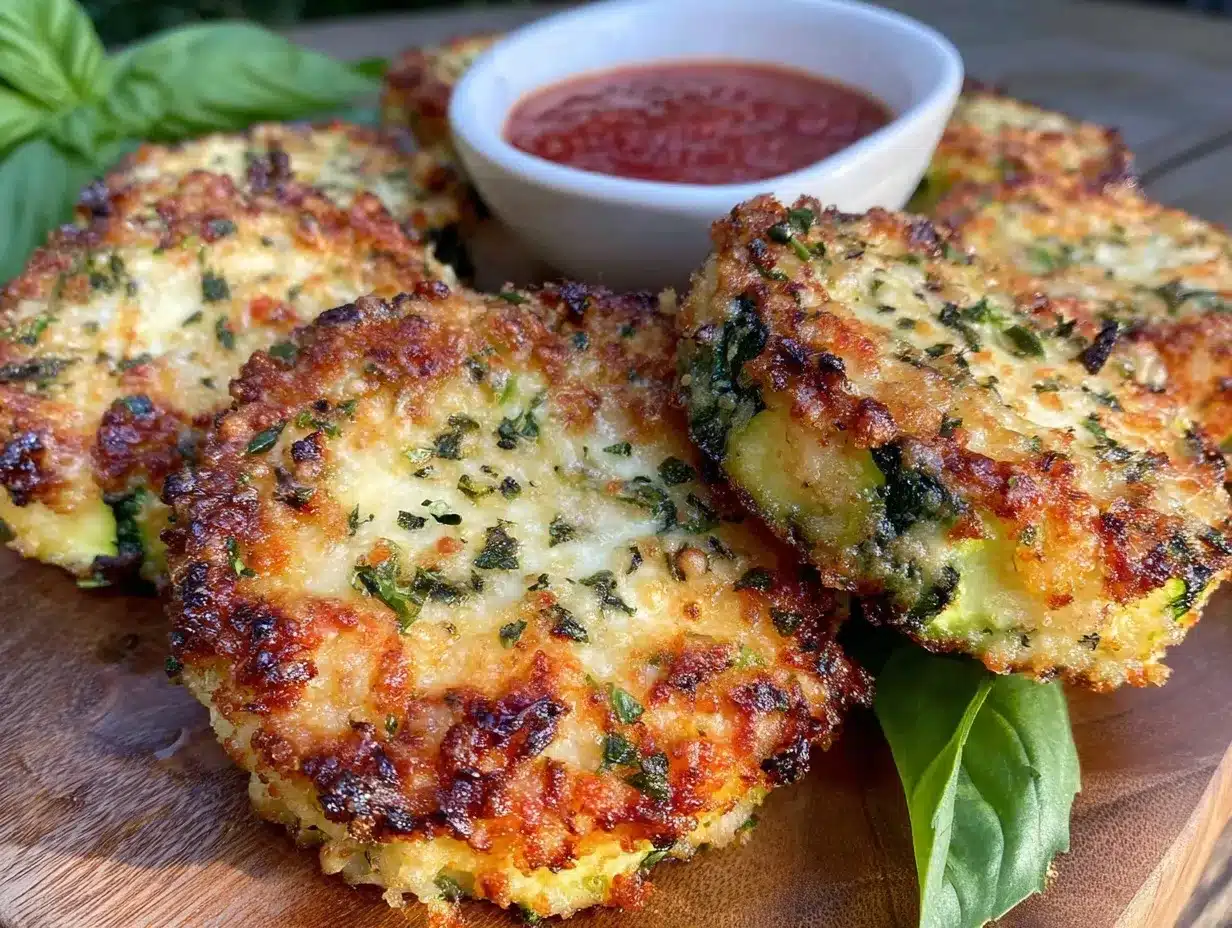 crispy parmesan crusted zucchini rounds preparation steps