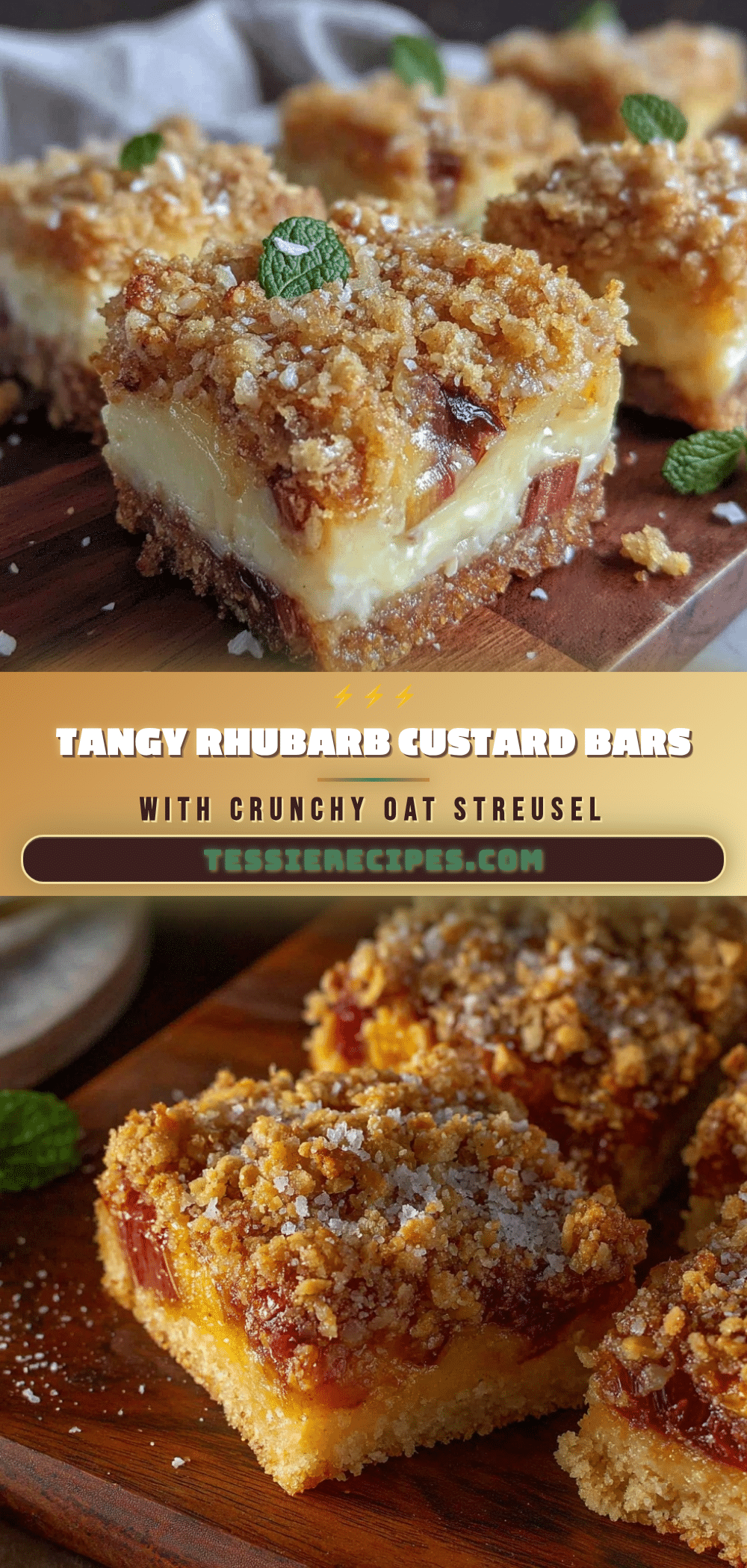 crispy rhubarb custard bars recipe