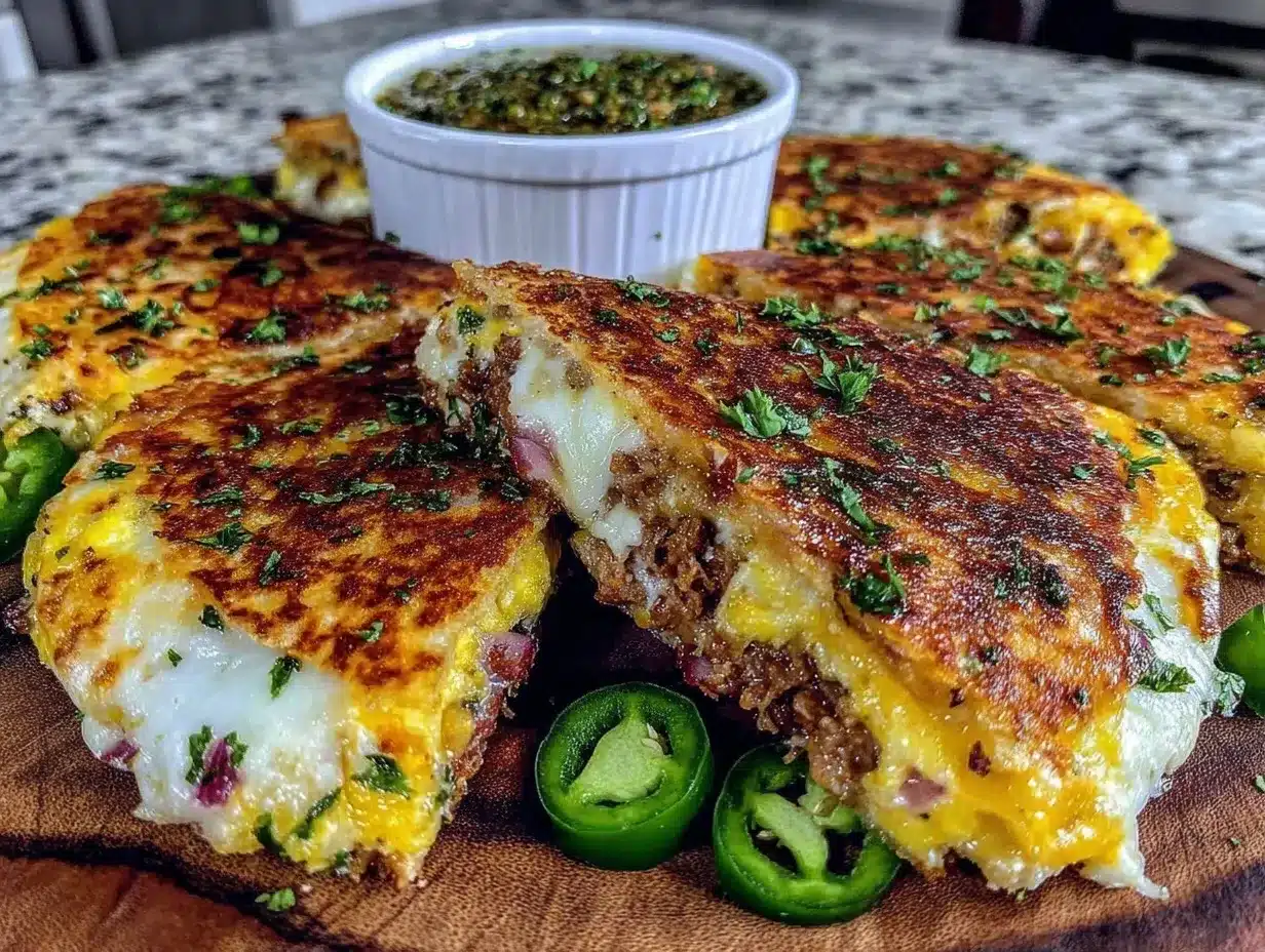 crispy sausage and egg breakfast quesadilla preparation steps