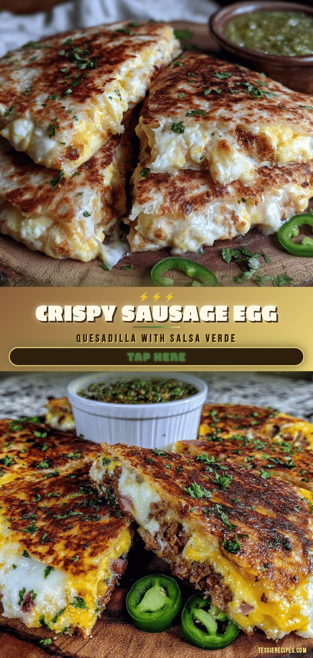crispy sausage and egg breakfast quesadilla recipe