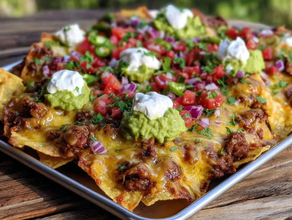 crispy sheet pan nachos - featured image