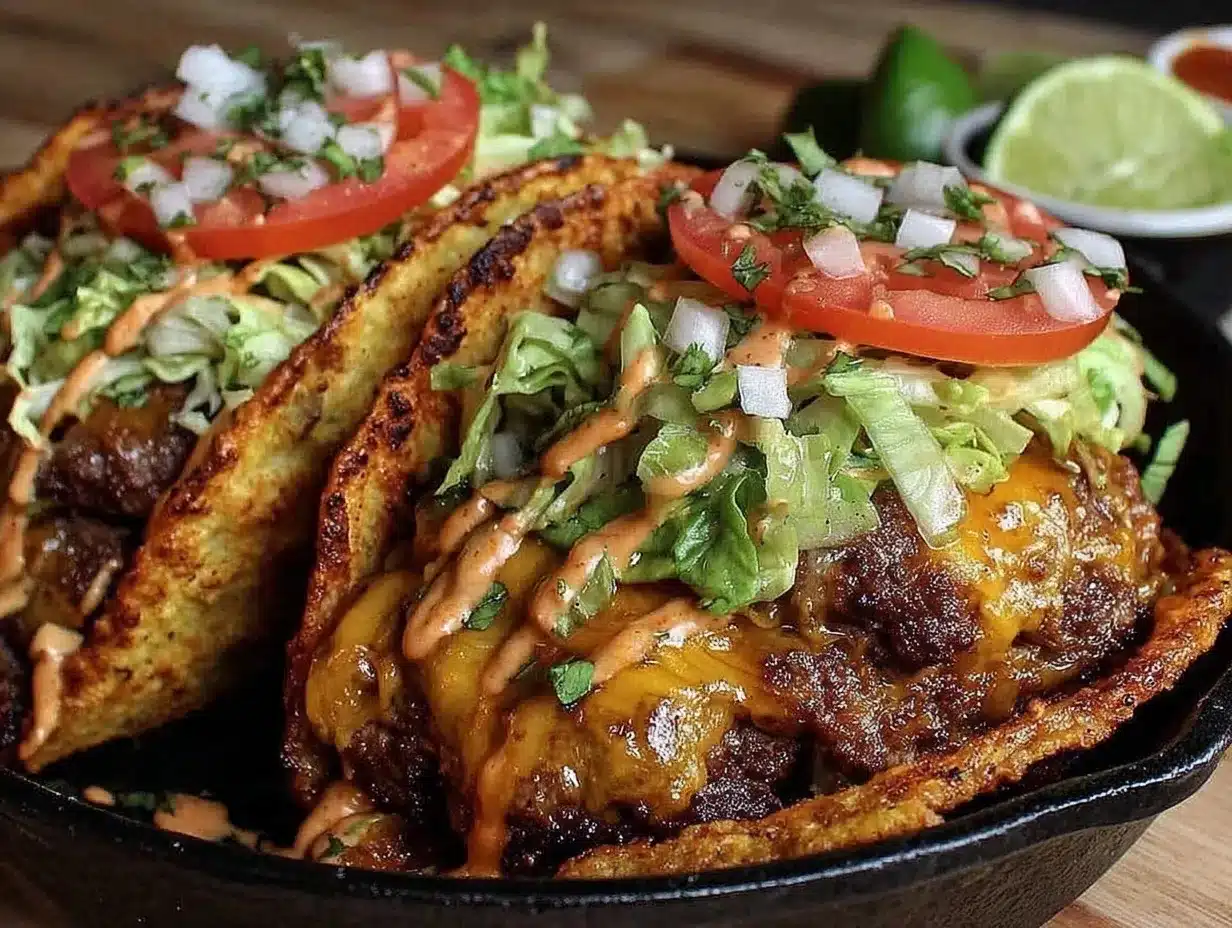 crispy smash burger tacos preparation steps