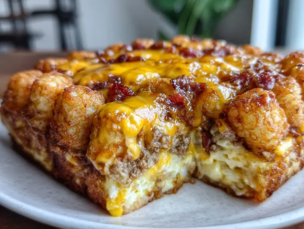 crispy tater tot breakfast casserole - featured image