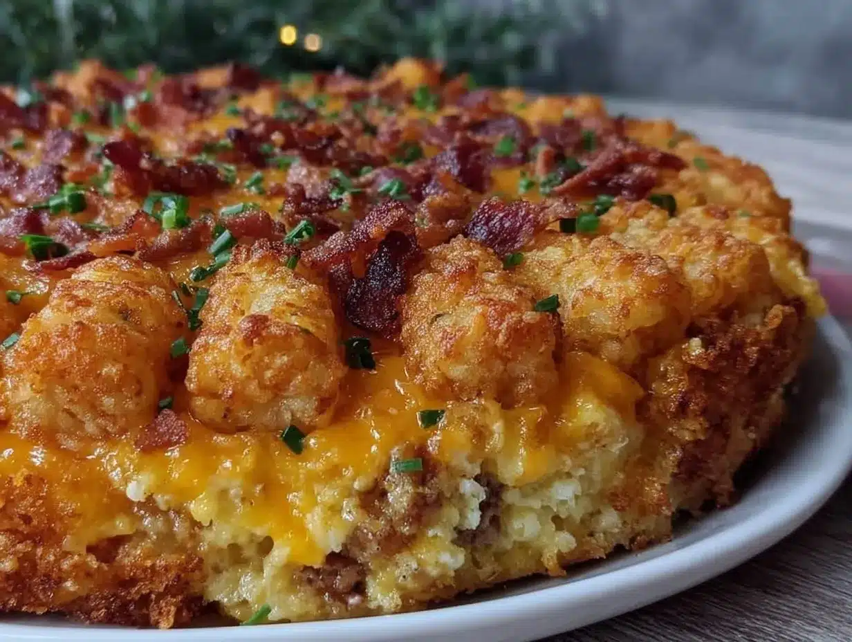 crispy tater tot breakfast casserole preparation steps