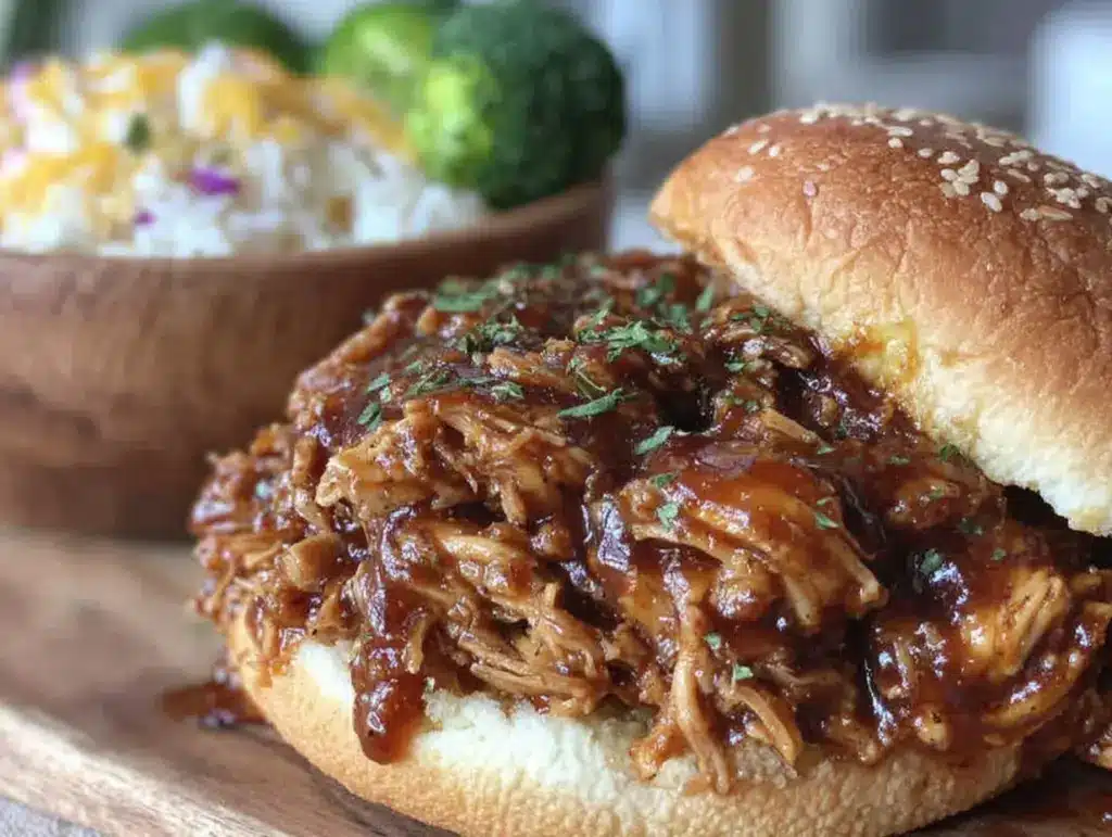 crockpot honey bbq pulled chicken - featured image