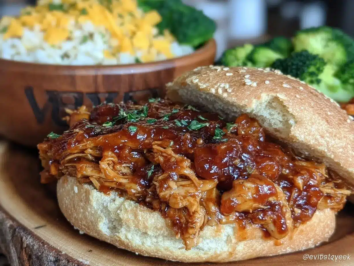 crockpot honey bbq pulled chicken preparation steps