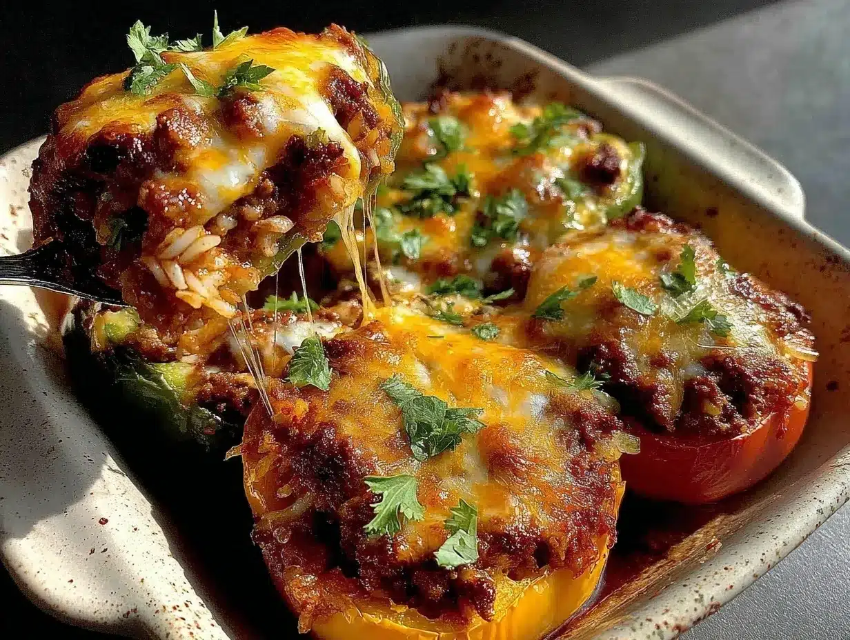 easy cheesy stuffed pepper casserole preparation steps