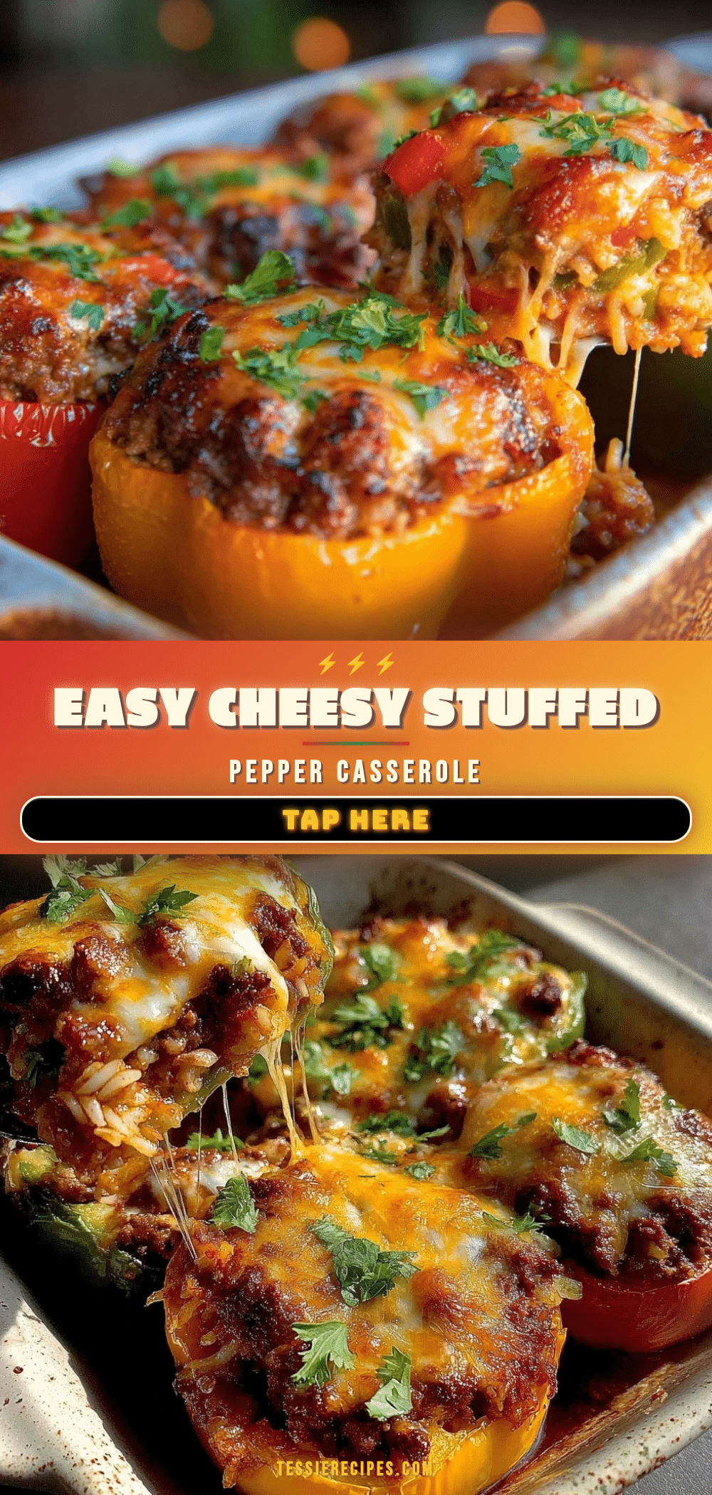 easy cheesy stuffed pepper casserole recipe