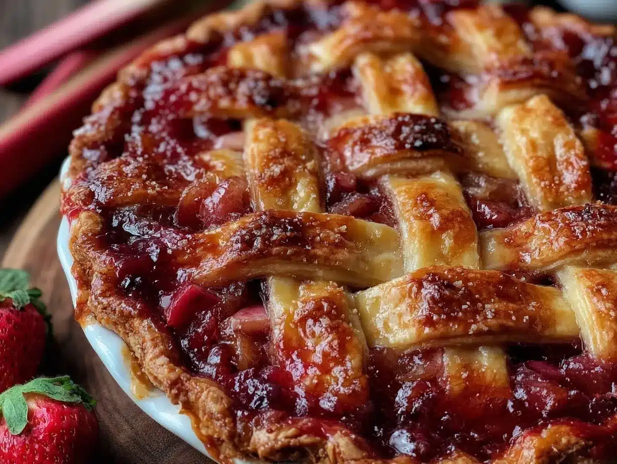 easy homemade strawberry rhubarb pie preparation steps