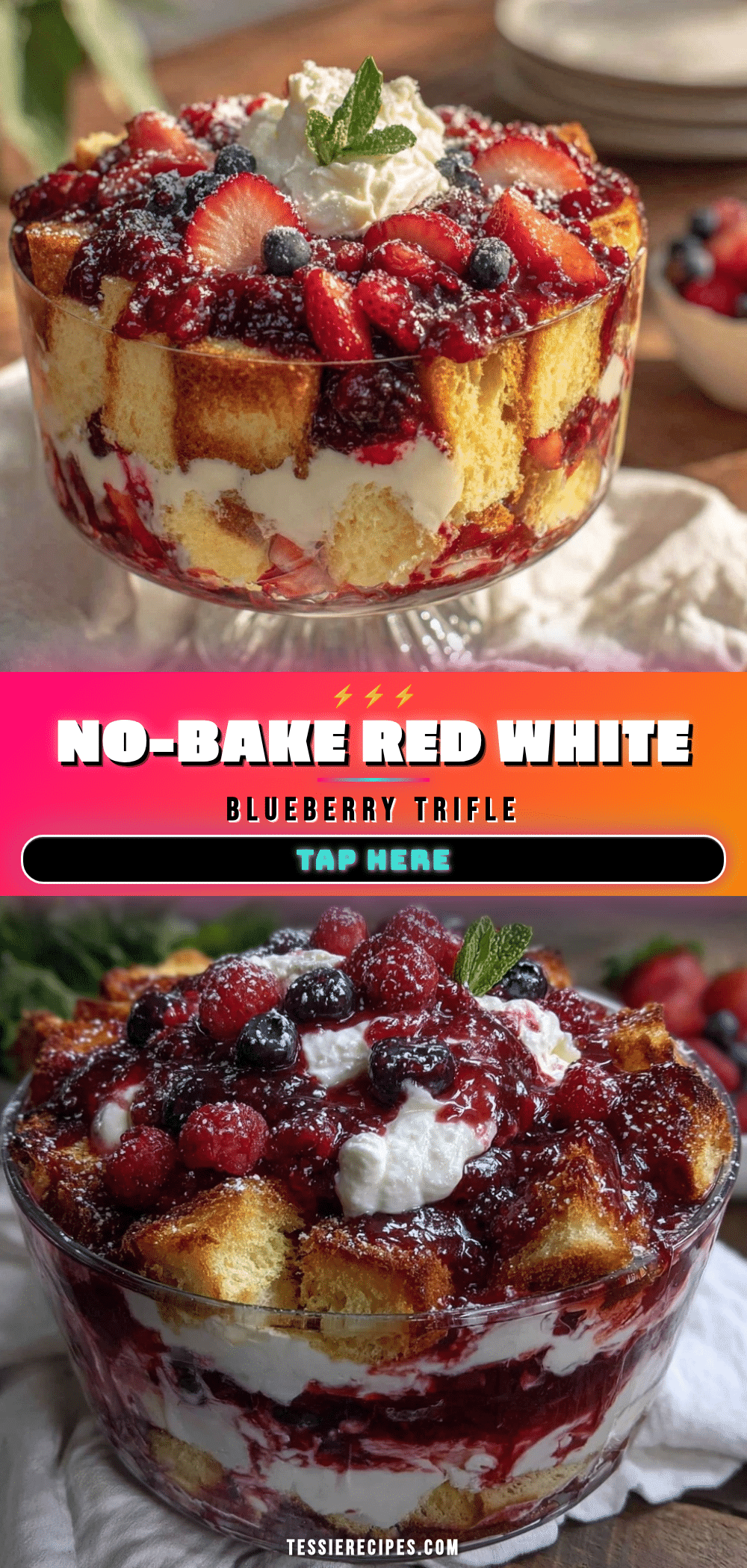 easy no bake red white and blue berry trifle recipe